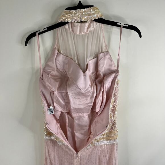 VTG Beaded Halter Dress European Sz 34 SMALL Cocktail Party Fairycore Retro 70s - Picture 15 of 16